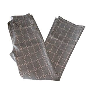 Frame Denim Le Crop Mini Boot Plaid Pants Black Size 24